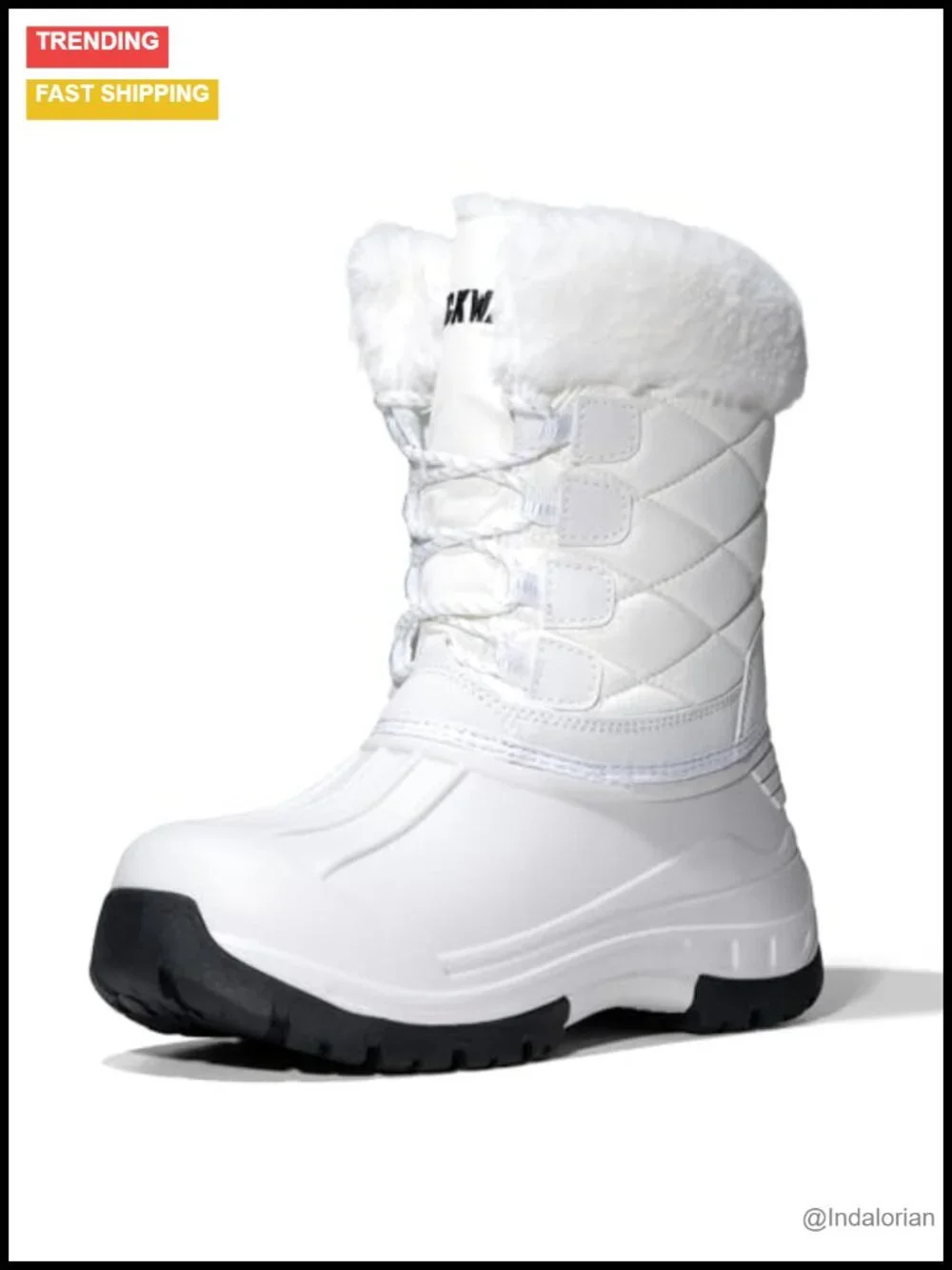 Women's Waterproof Mid Calf Snow Boots Faux Fur Lined Lightweight Warm